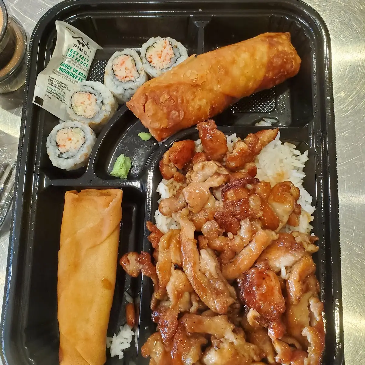 Chicken Teriyaki Bento Box with Chicken Roll