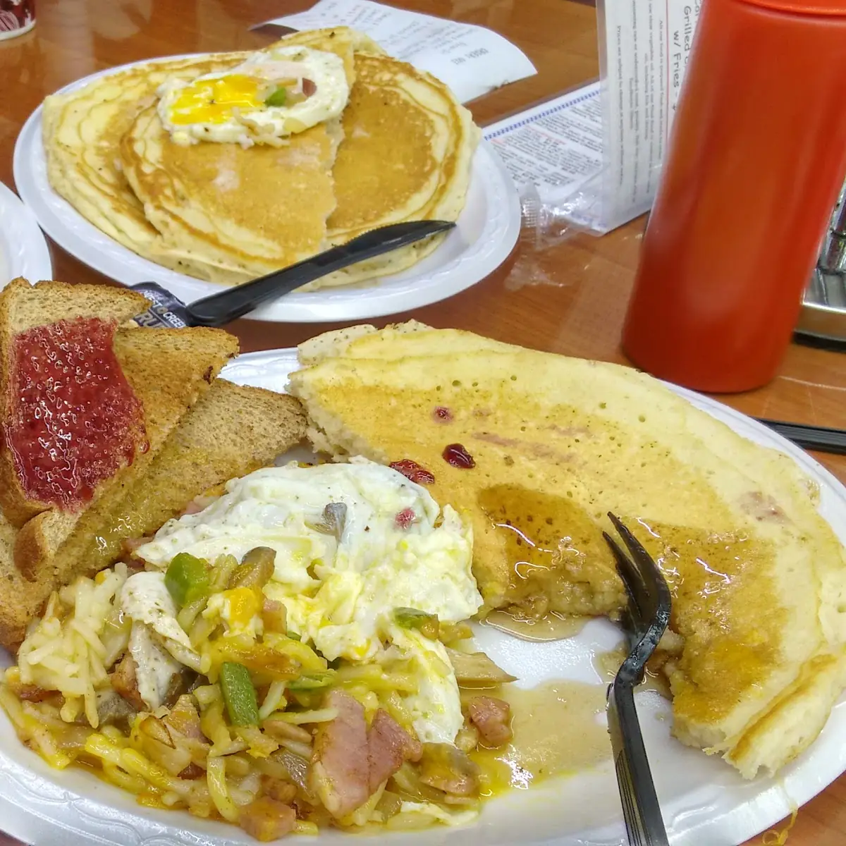 Ham & Cheese Omelet with Toast Hash Browns or Grits