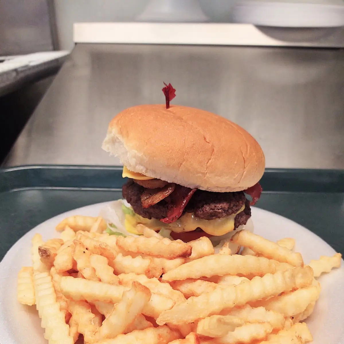 Double Bacon Cheeseburger with Fries
