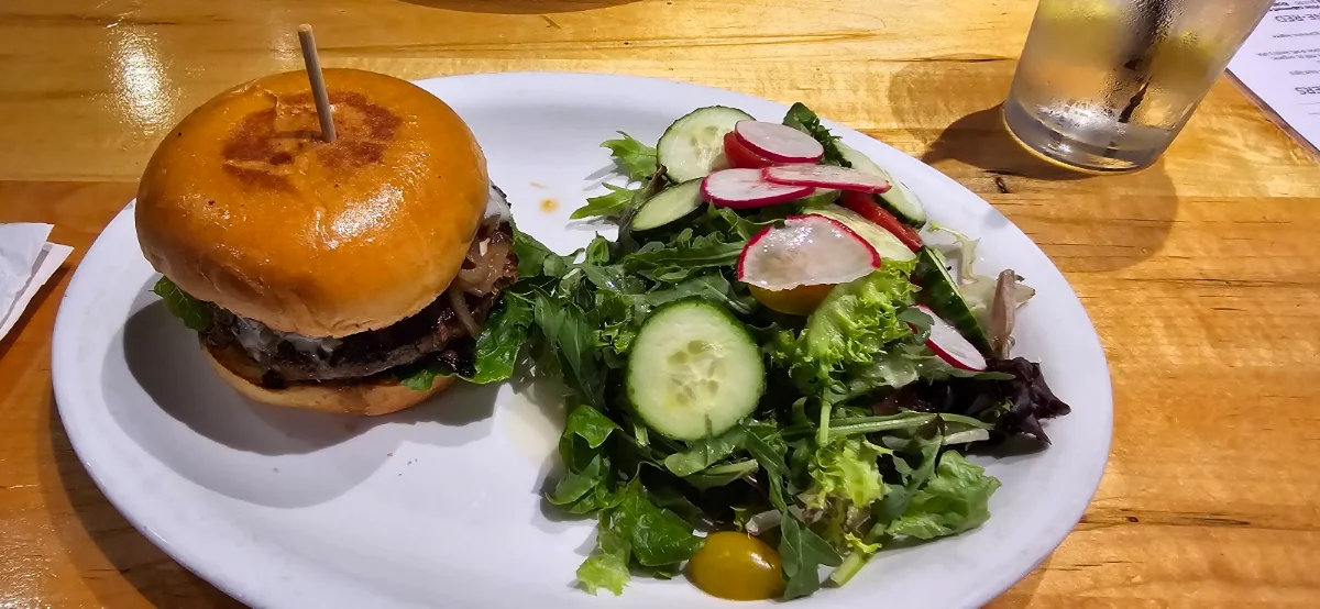 Mushroom Swiss Burger, The King's Landing Bar & Grill