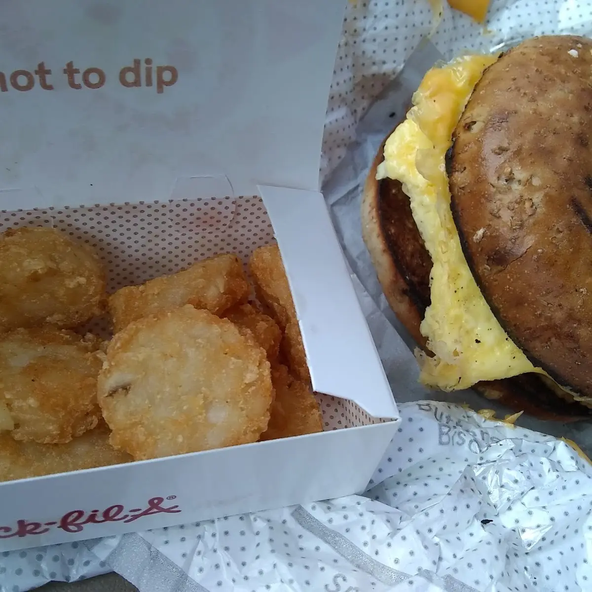 Chicken Egg and Cheese Bagel N Hashbrowns