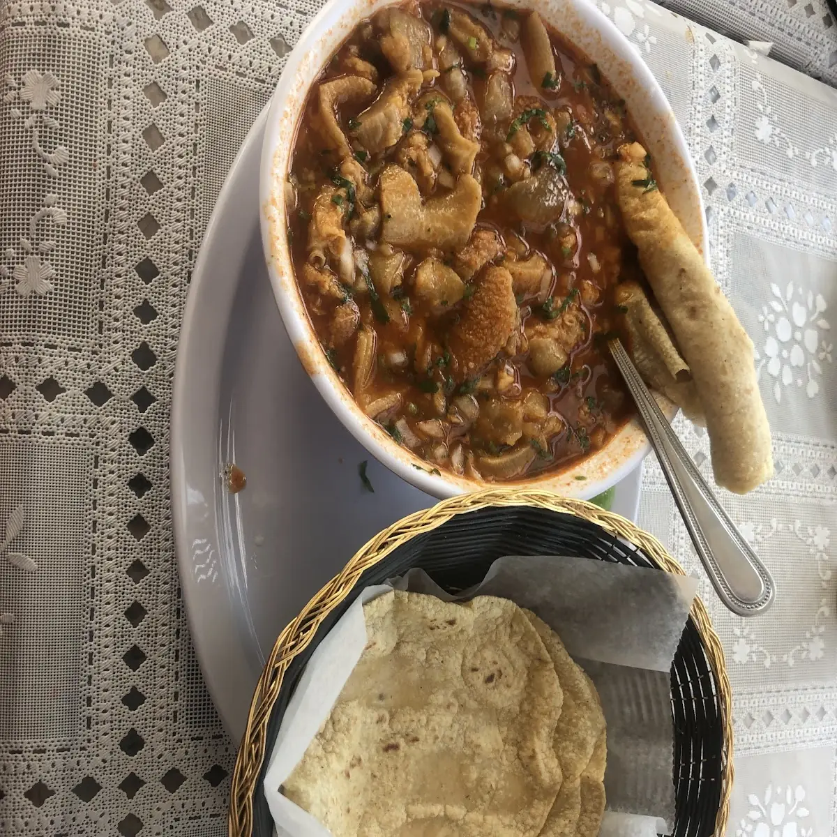 Menudo Plate and Hand Made Tortillas