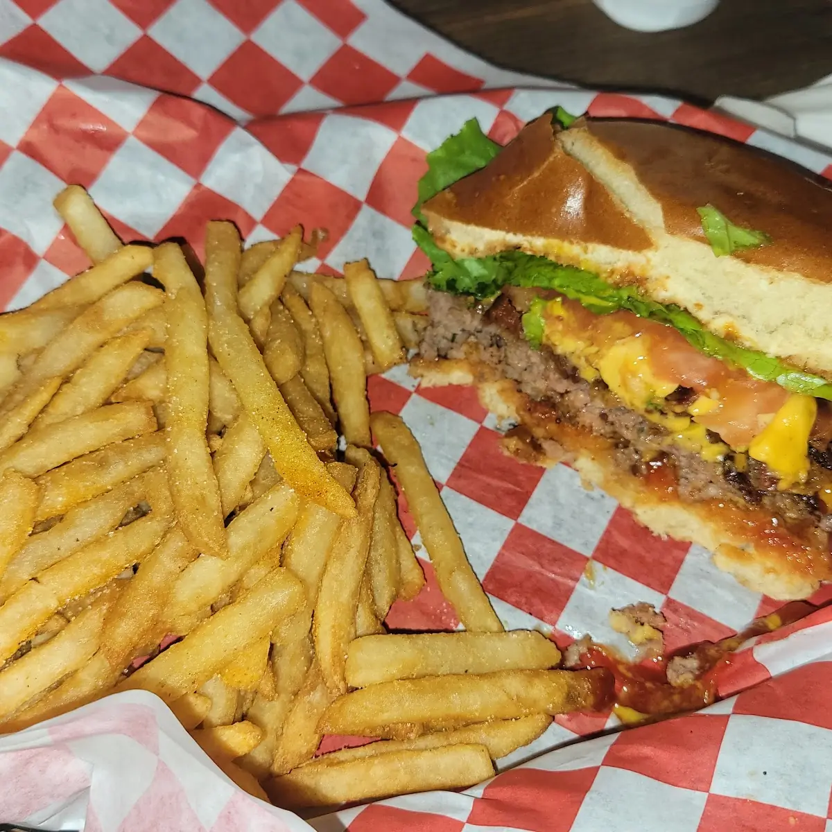 Bacon Cheeseburger and Fries