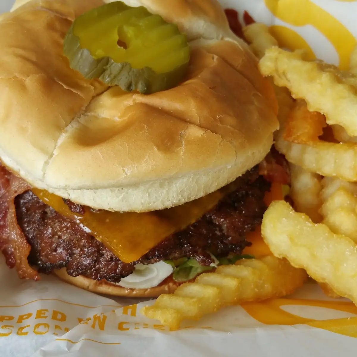 Double Bacon Cheeseburger with Fries