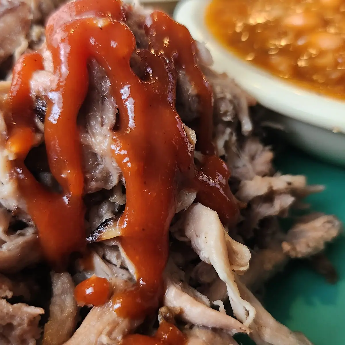 Pulled Pork Baked Beans and Potato Salad
