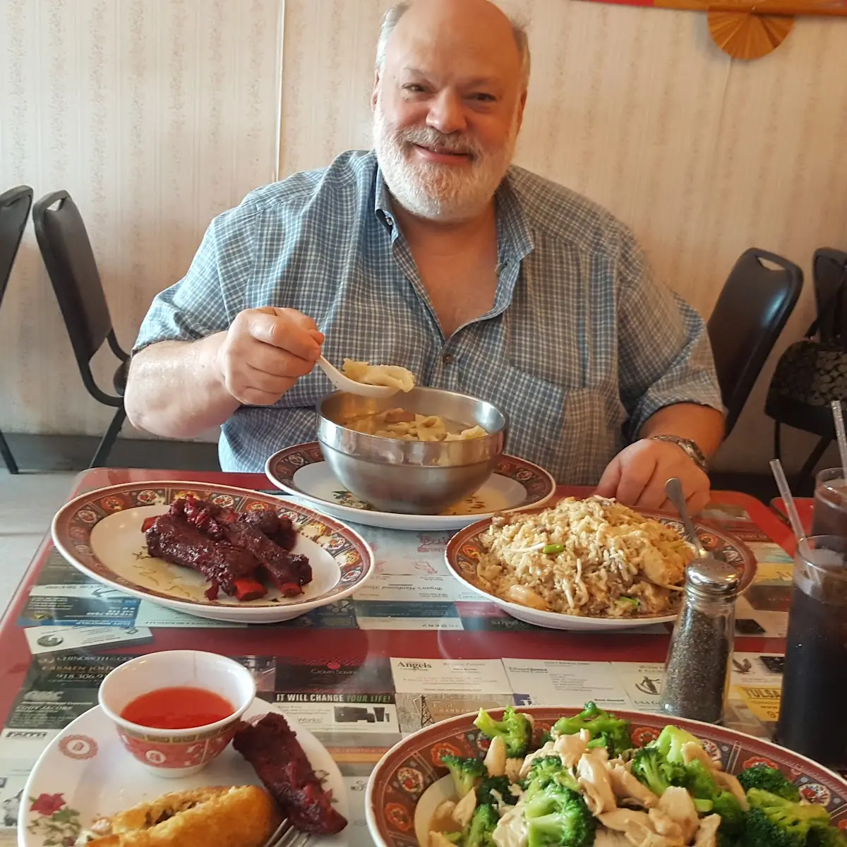 Wonton Soup Spare Ribs and Combination Fried Rice