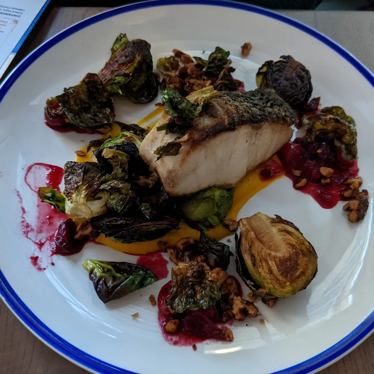Pan Seared Rockfish w Molasses Vinaigrette
