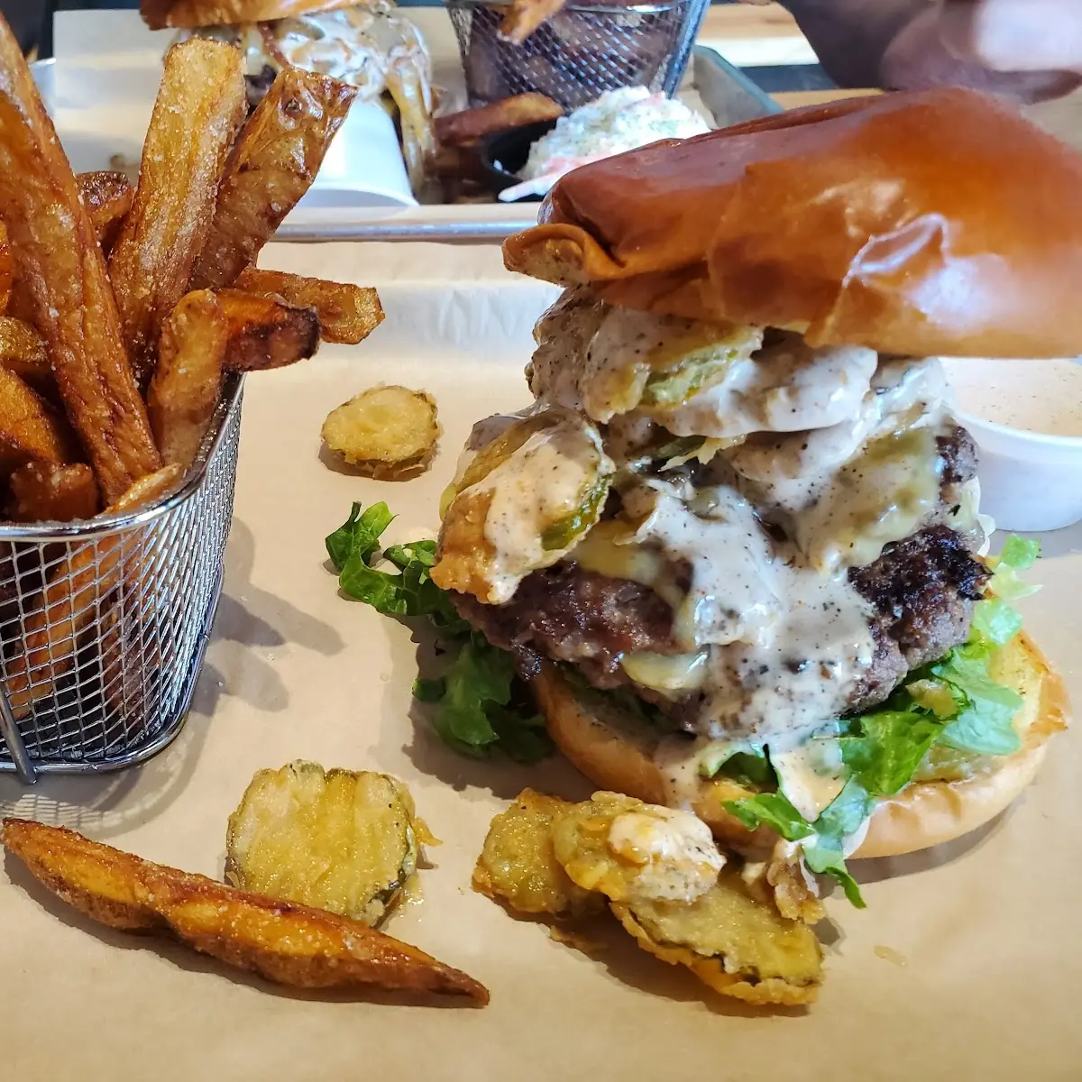 Spicy Fried Pickle Burger