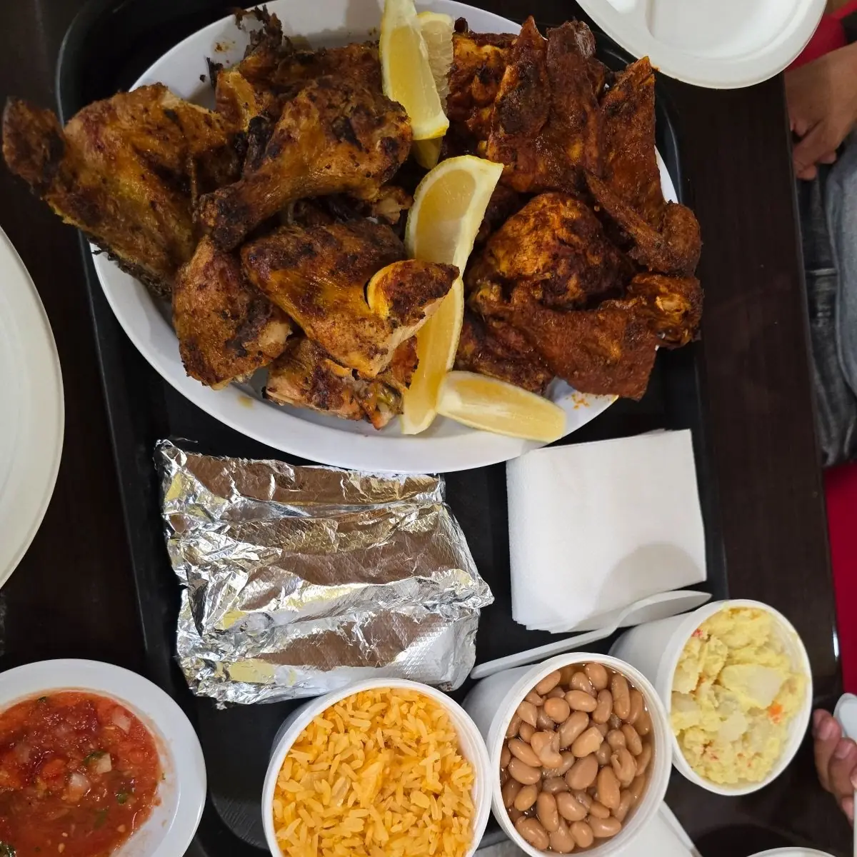 Roasted Chicken with Rice and Beans