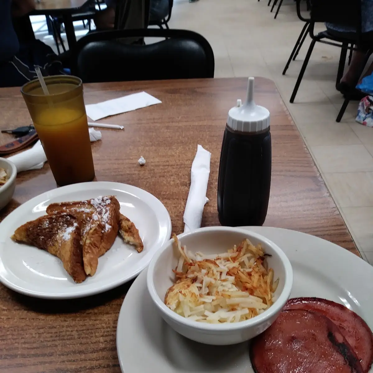 French Toast Shredded Hash Brown and Balogna