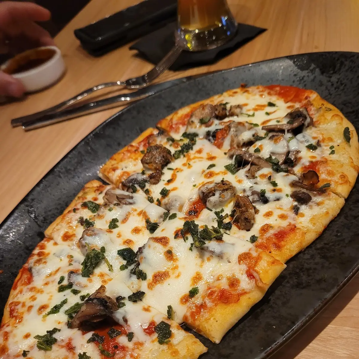 Sausage Flatbread Pizza