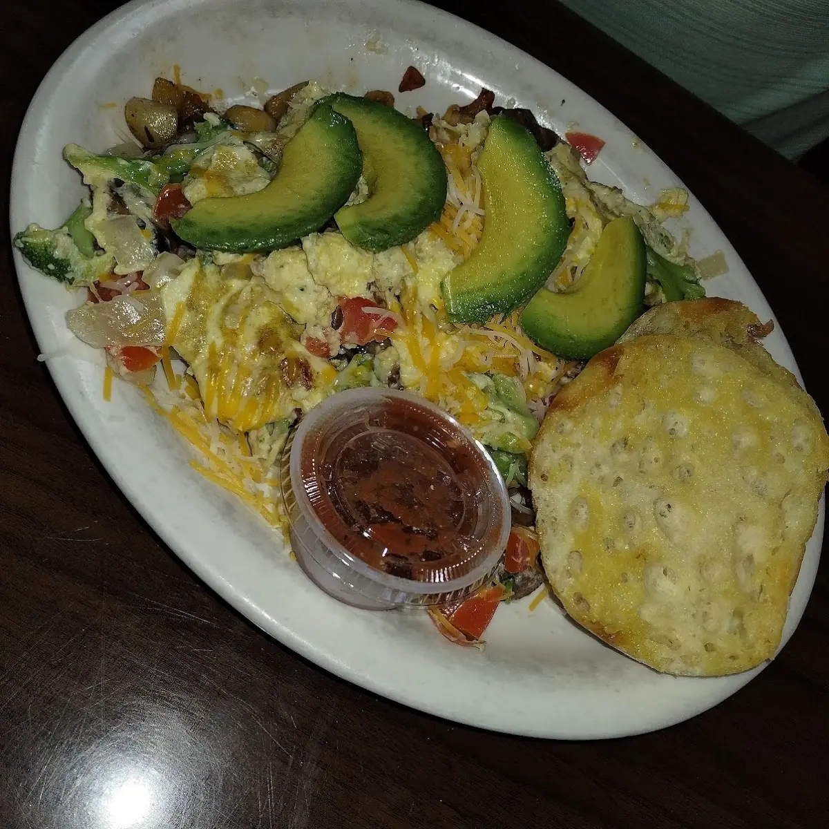 Omelet with Avocado Slices