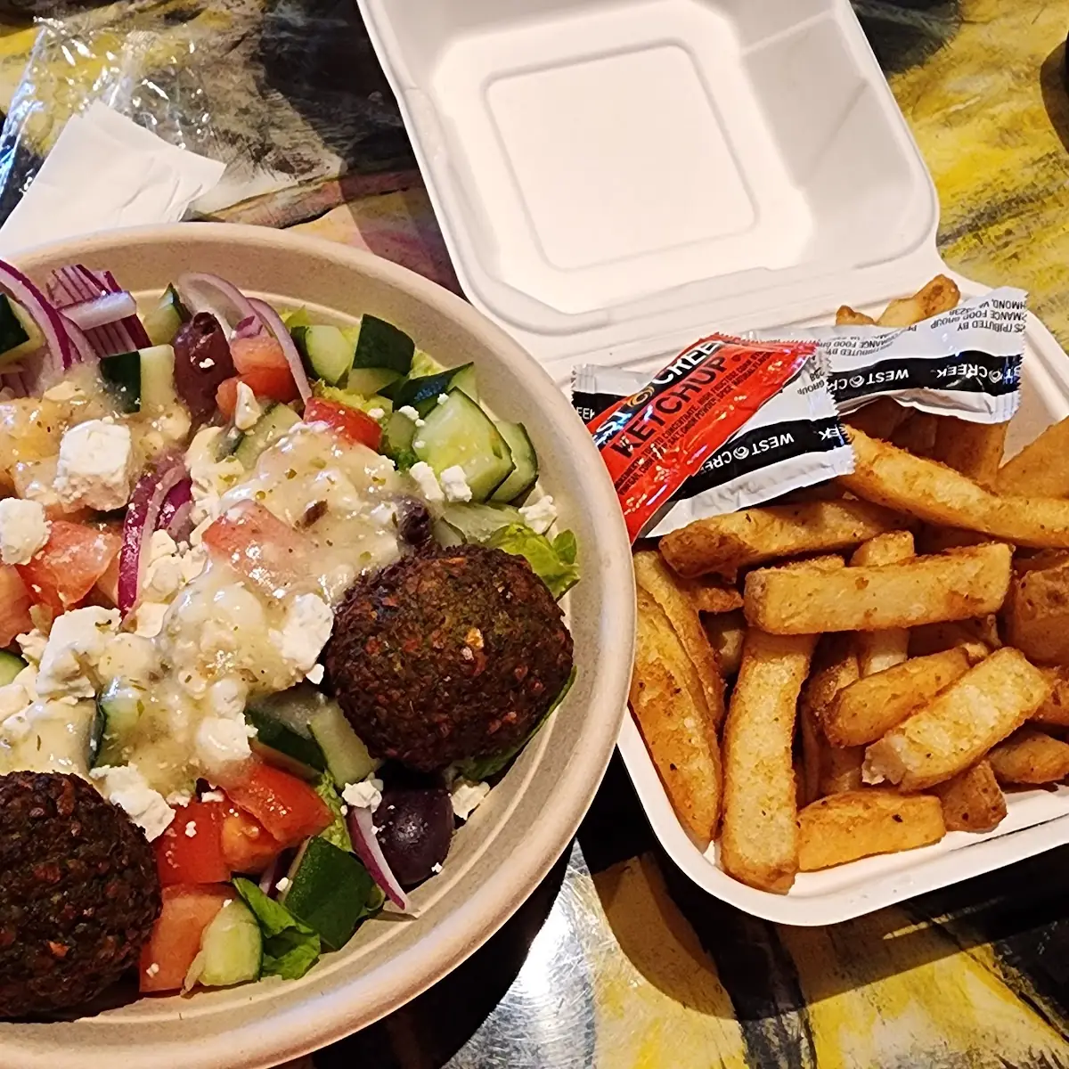 Greek Salad with Falafel