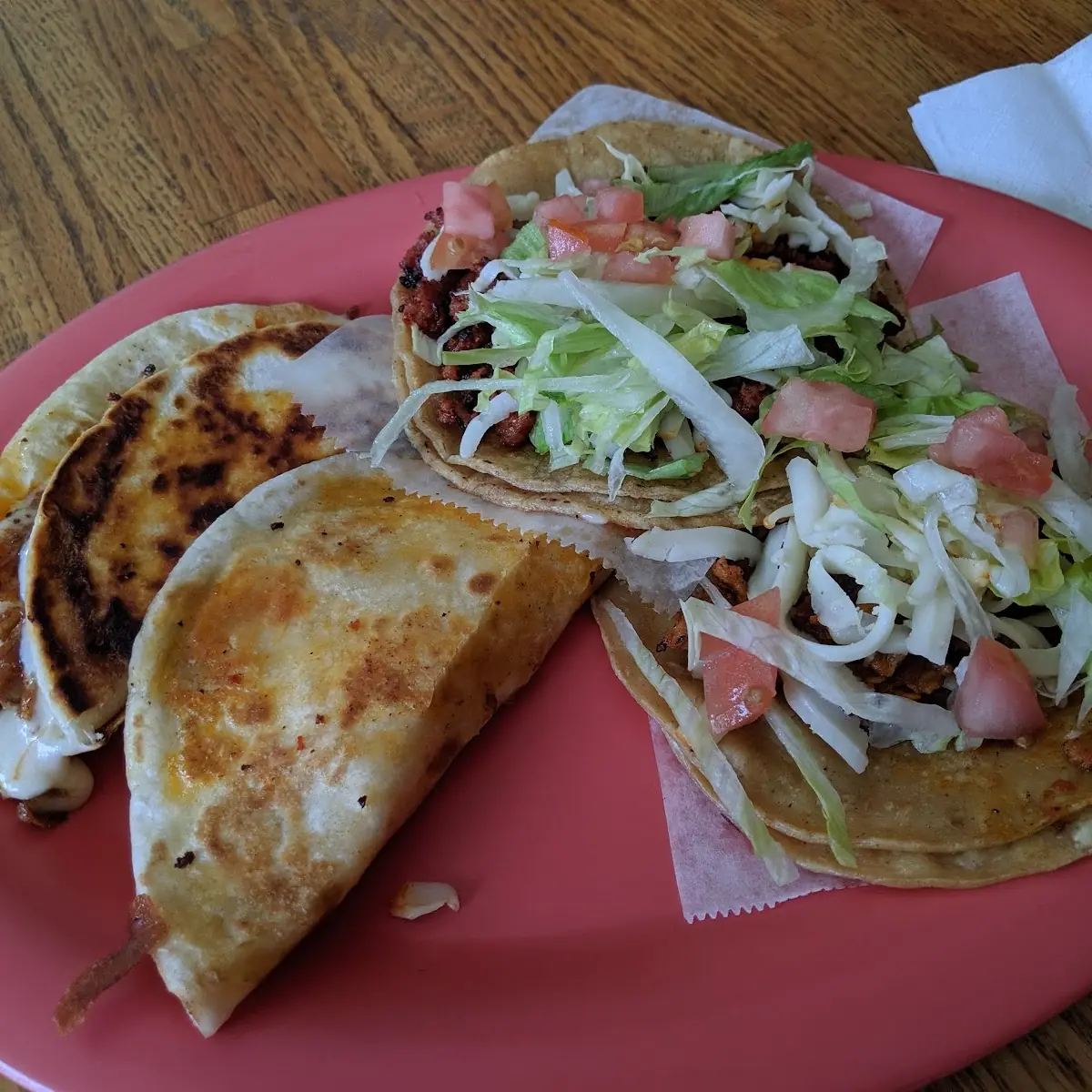 Steak Quesadilla & Al Pastor Tacos