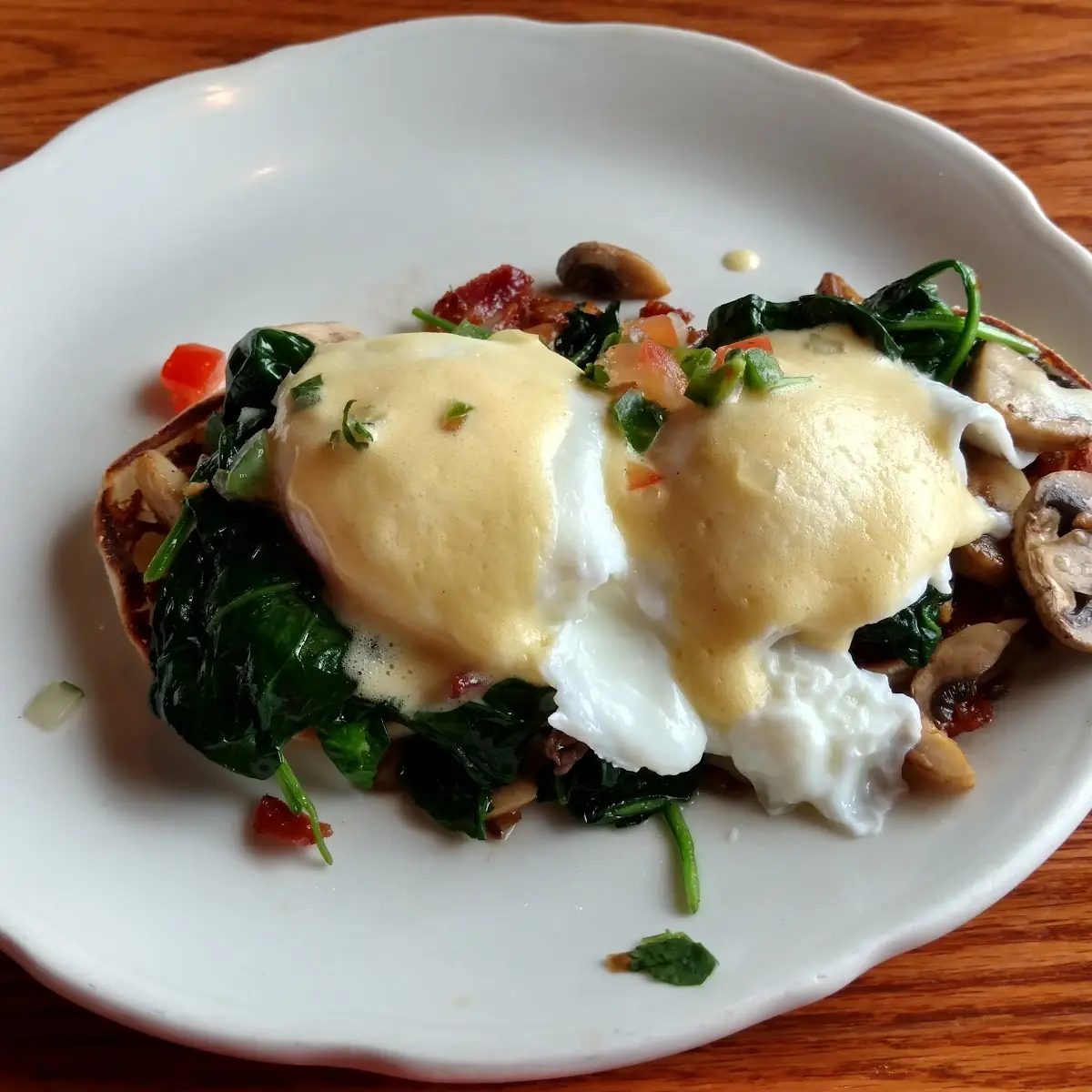 Corn Beef Hash and Eggs Venetian Benedict