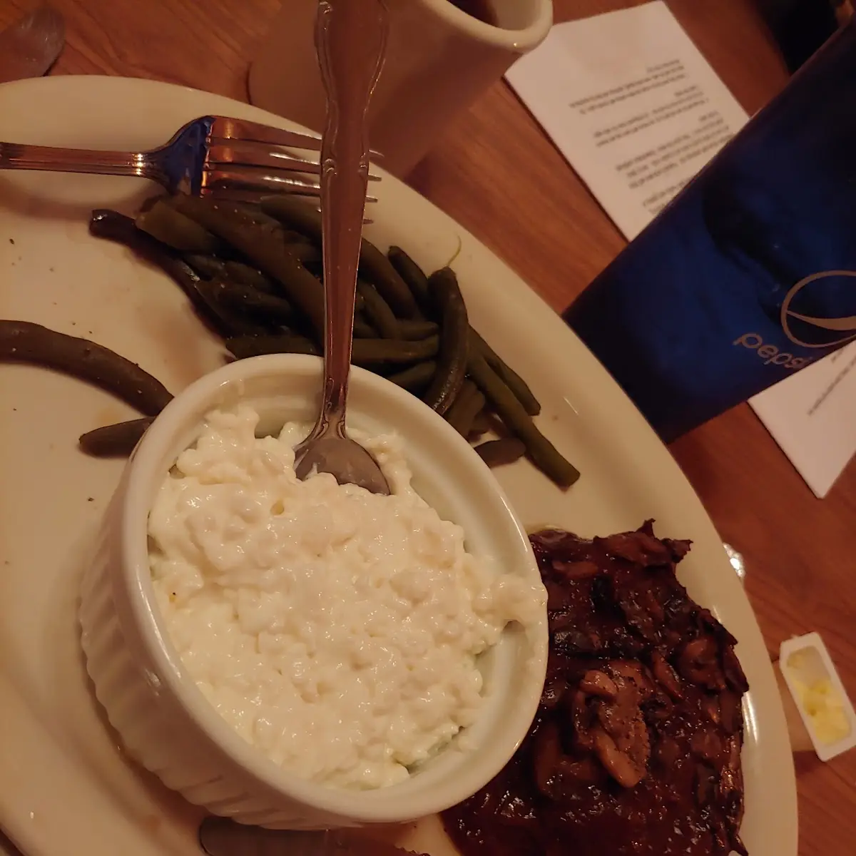 Hamburger Steak and Cottage Cheese