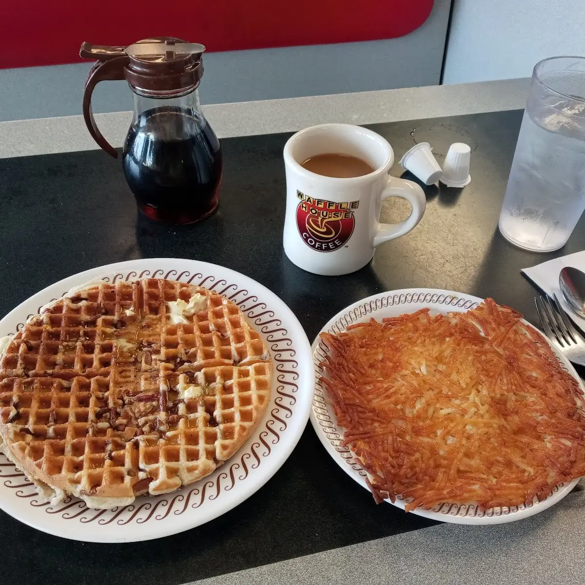 Pecan Waffle & Hash Browns