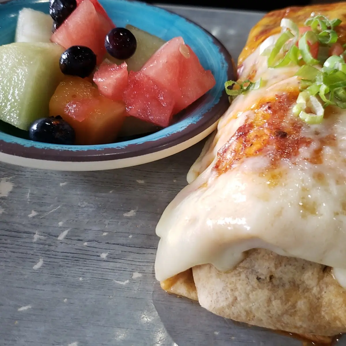 Breakfast Burrito with Fresh Fruit