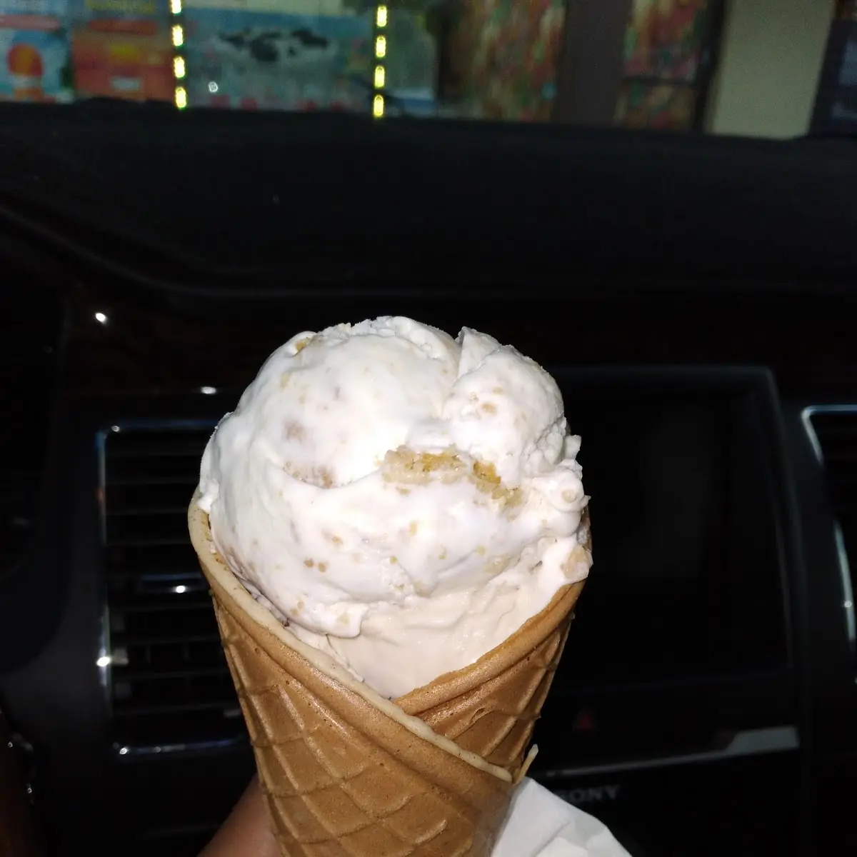 Banana & Butter Pecans Waffle Cone