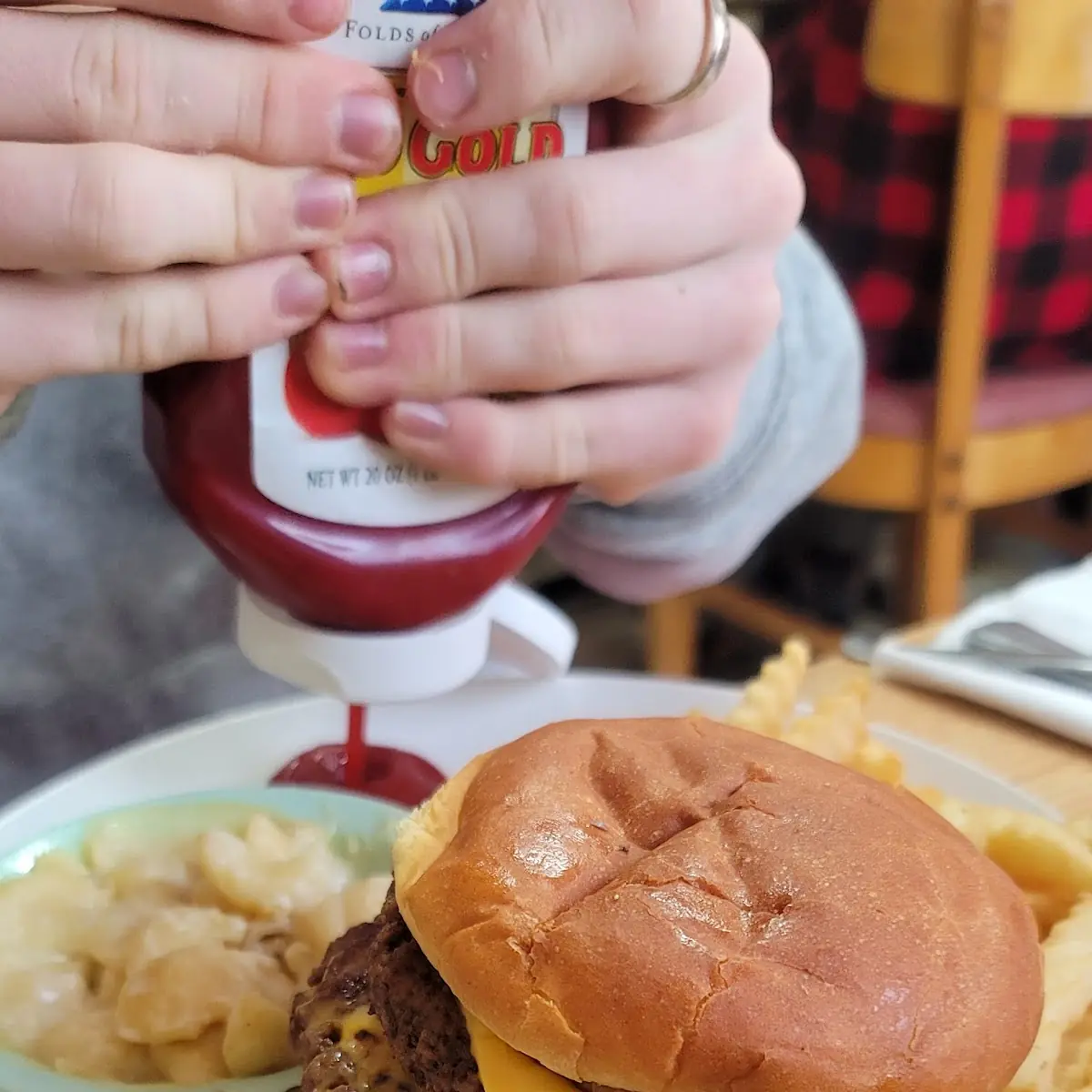 Double Cheeseburger and Mac and Cheese