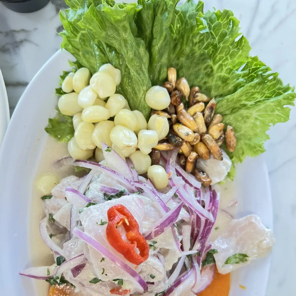 Peruvian Ceviche with Corn and Sweet Potato