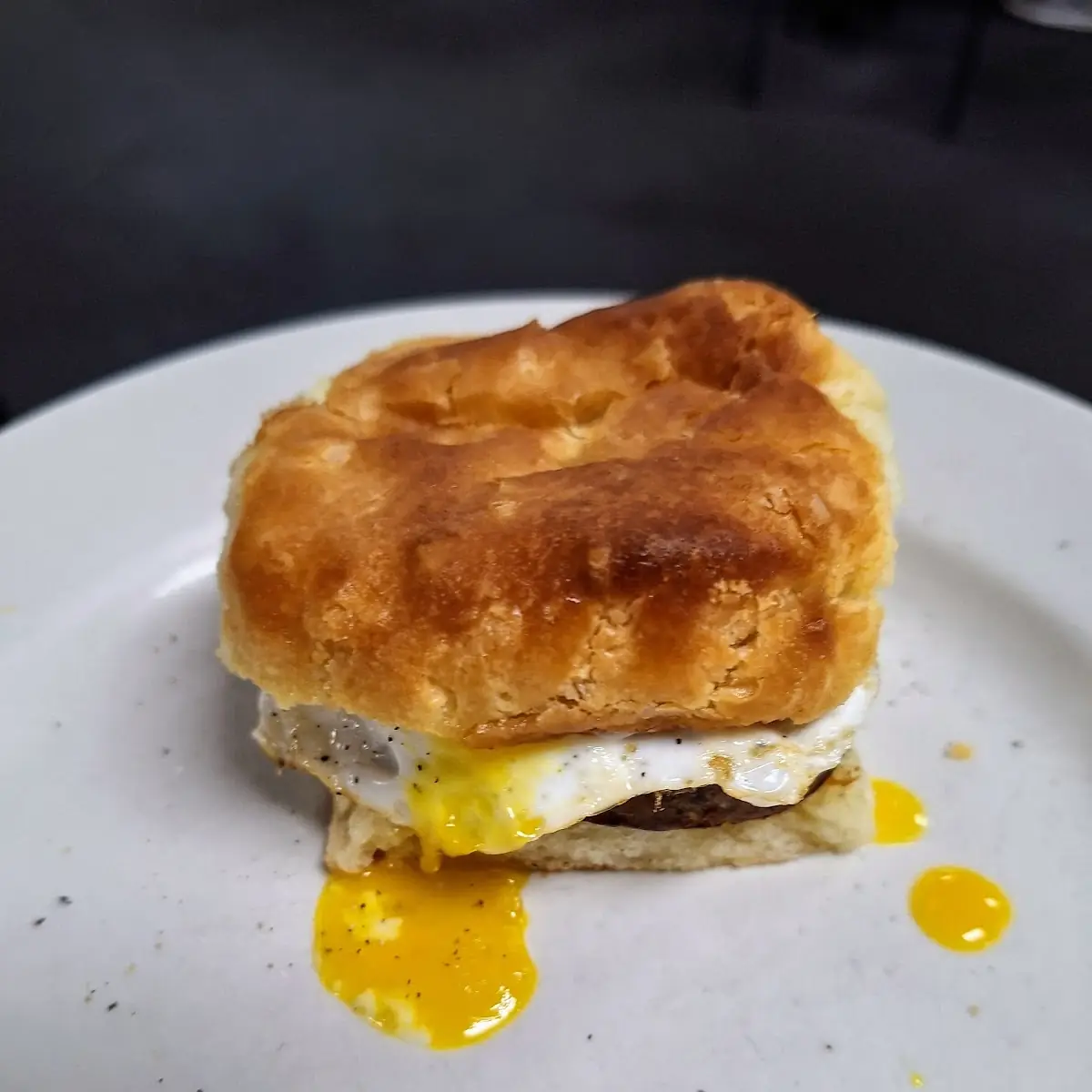 Grilled Sausage Egg & Cheese Biscuit