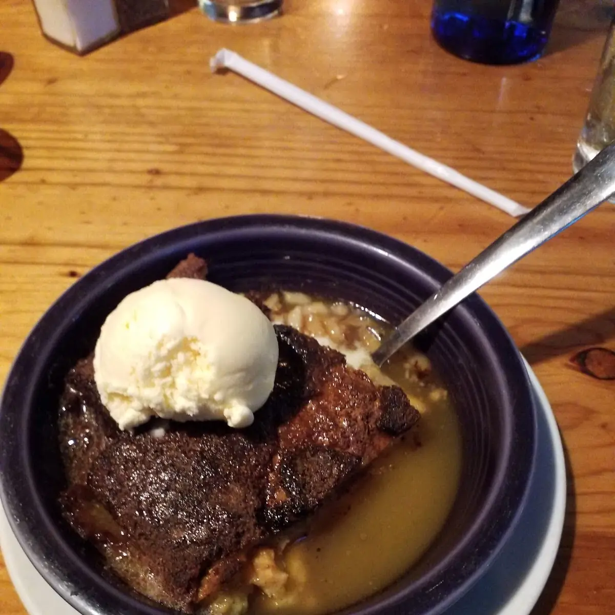 Bread Pudding with Vanilla Ice Cream