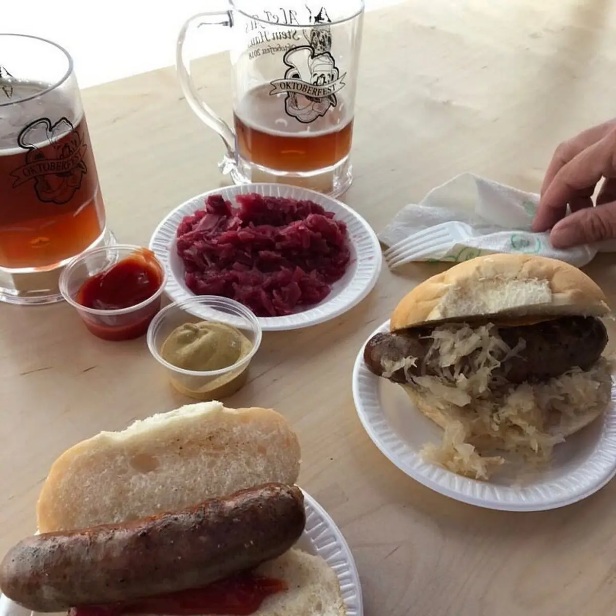 Bratwurst Red Cabbage & Oktoberfest Beer