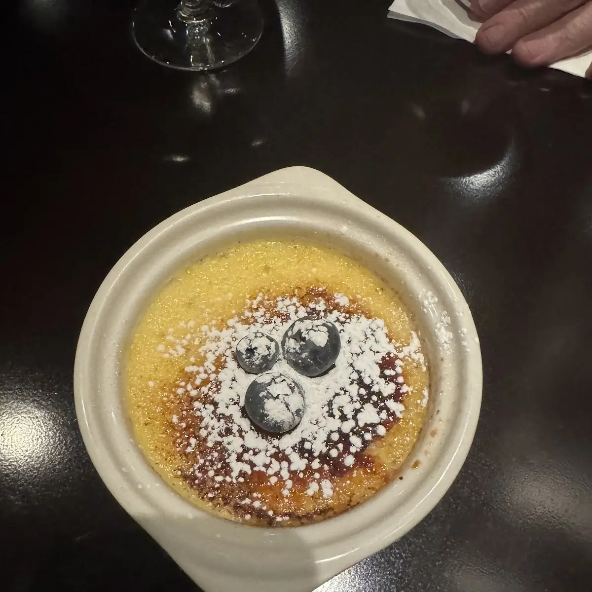 Crème Brûlée with Fresh Blueberries