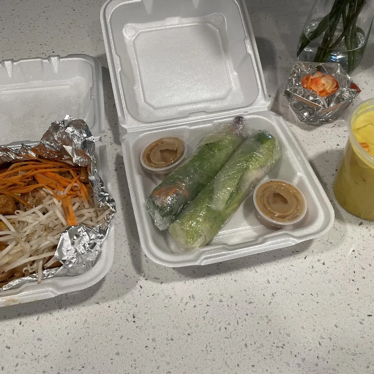 Pad Thai Shrimp Fresh Spring Rolls Yellow Curry Chicken