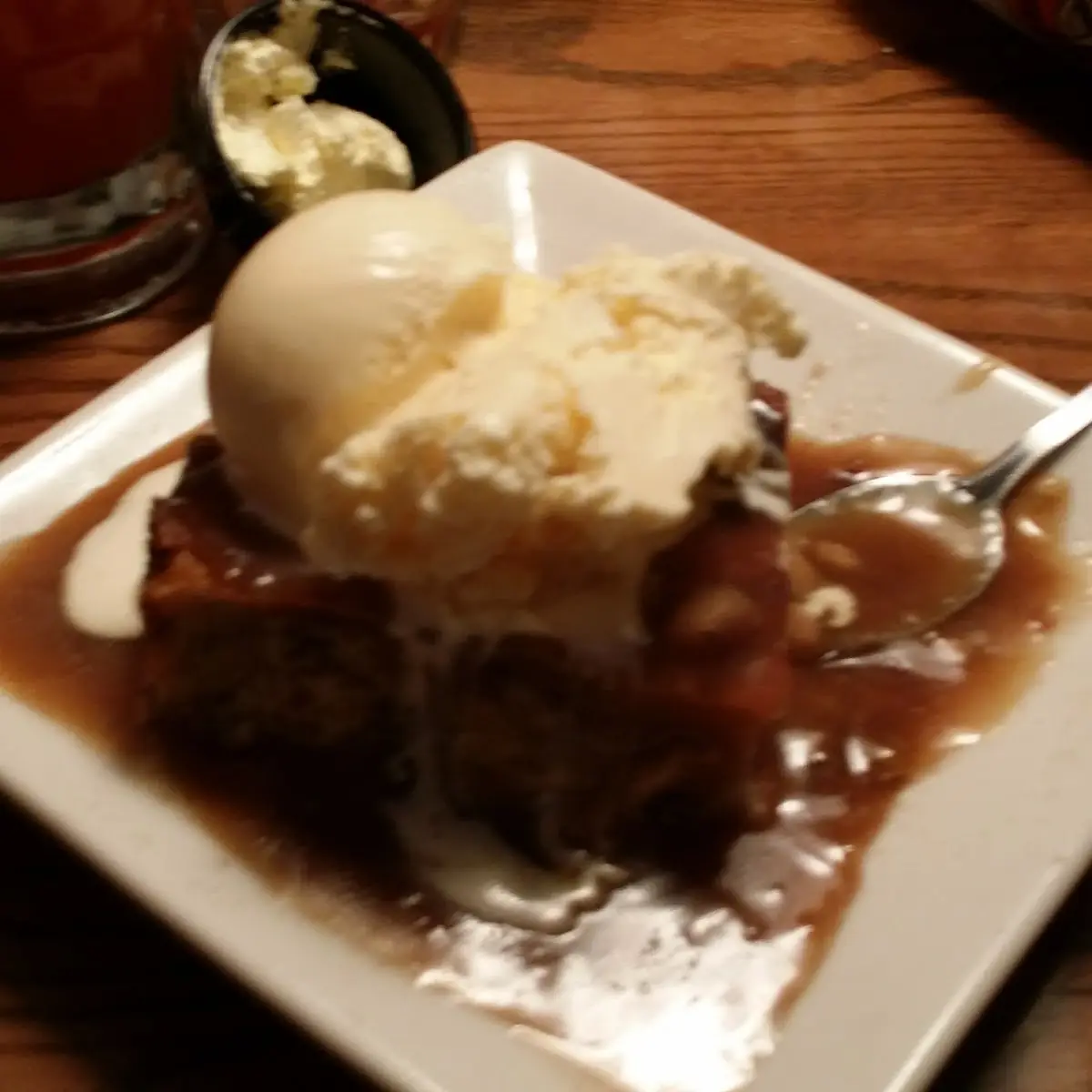 Bread Pudding with Ice Cream