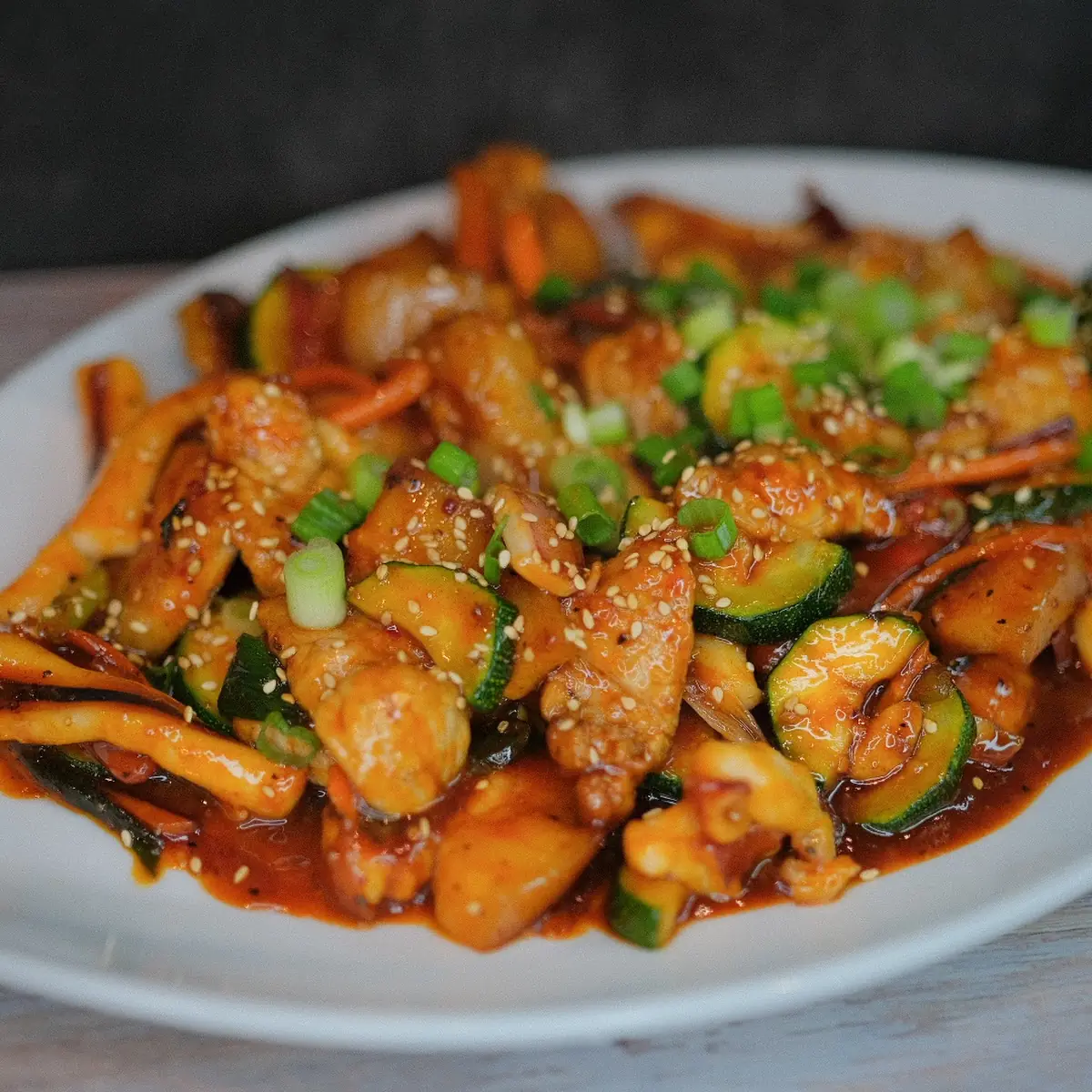 stir-fried squid 오징어 볶음