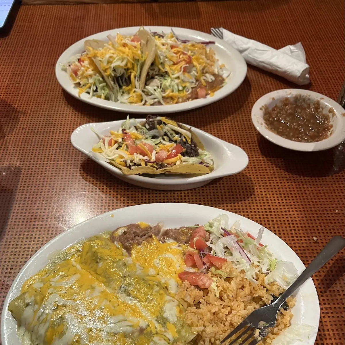 Shredded Chicken Enchilada Plate
