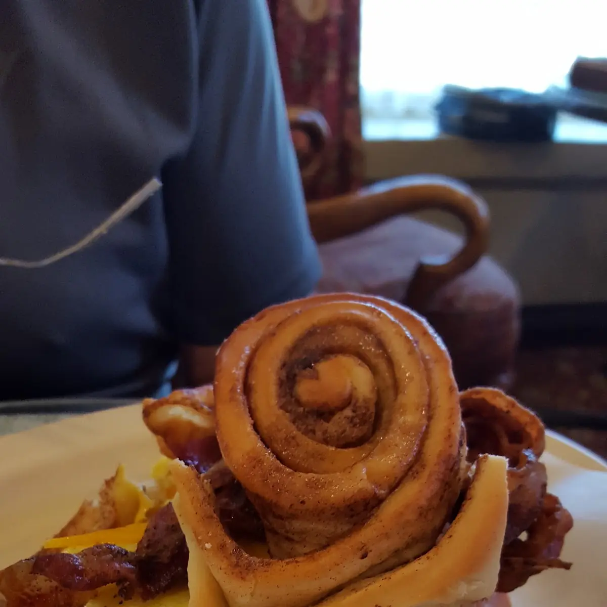 Cinnamon Roll Breakfast Sandwich