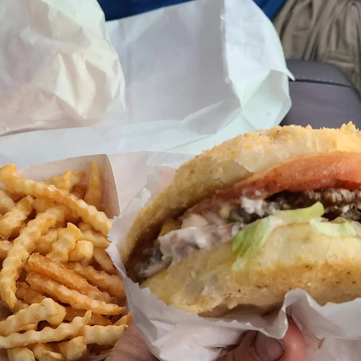 Bacon Burger and Fries