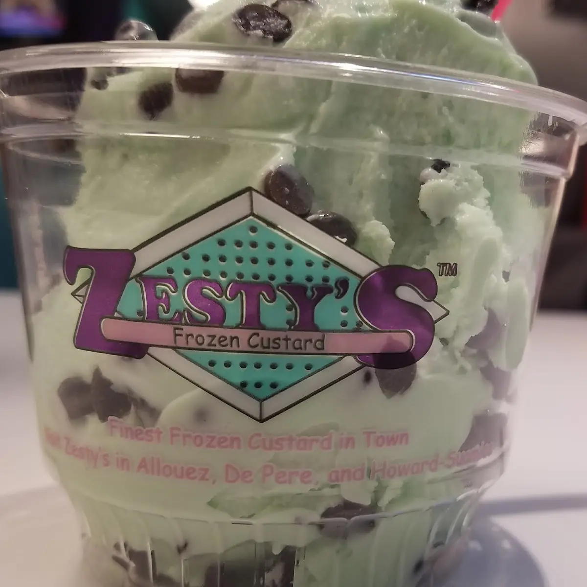 Mint Chocolate Chip Custard