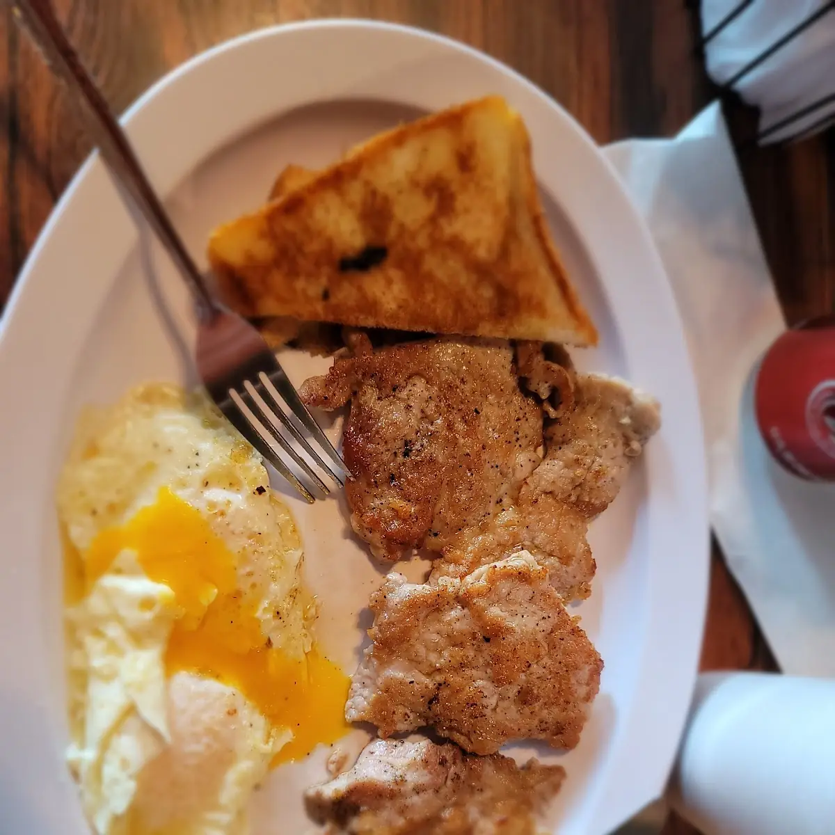 Grilled Pork Chops and Eggs