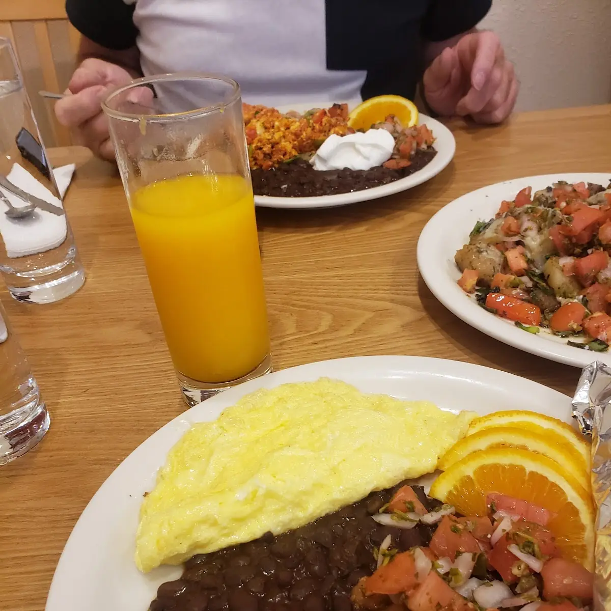 Orange Juice Cheese Omelet Black Beans
