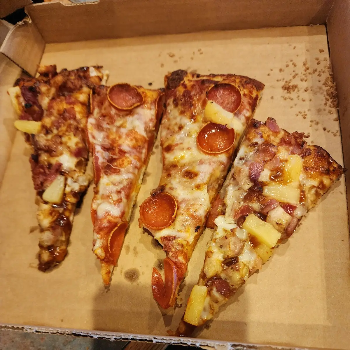 Pepperoni Pizza and BBQ Chicken Pizza