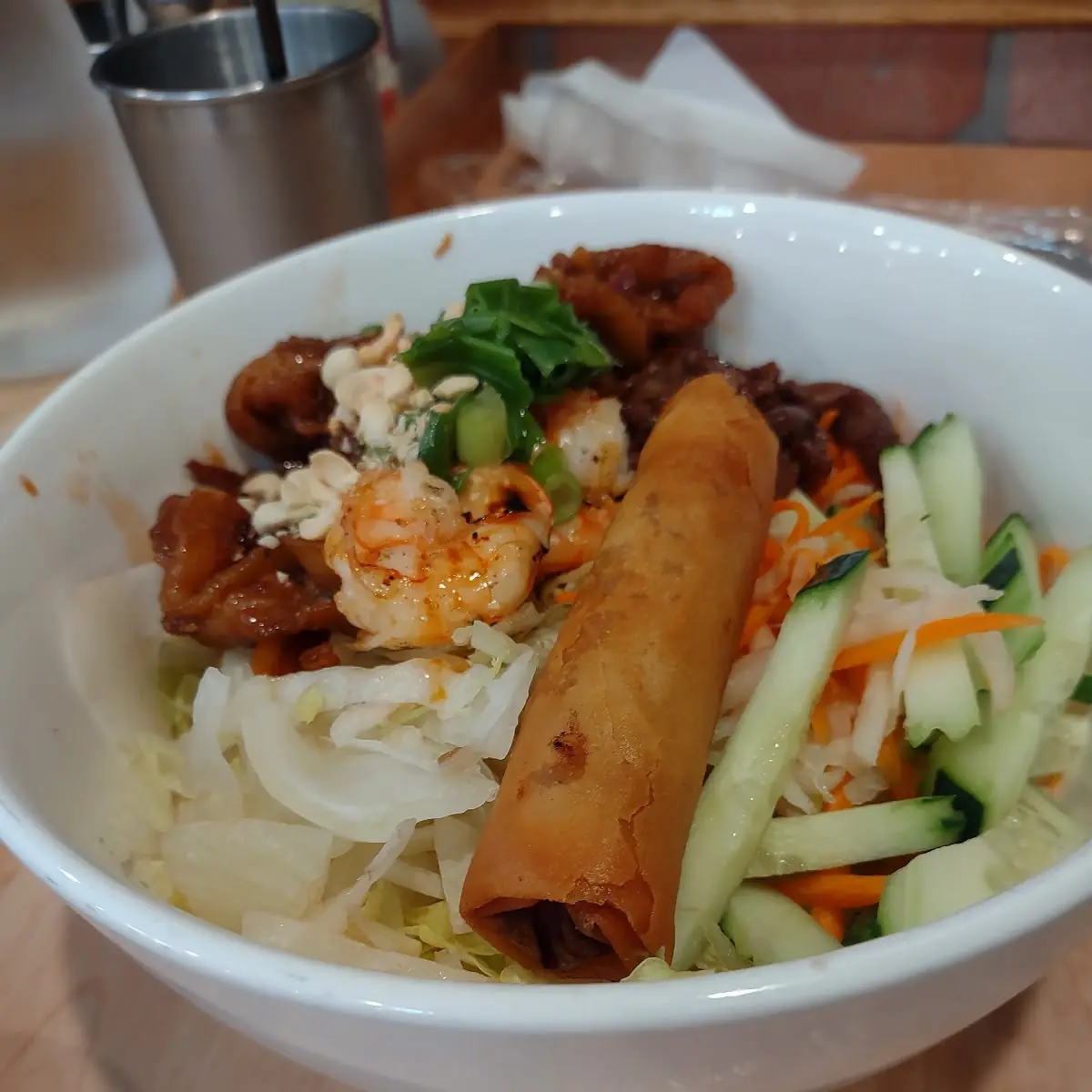 Combination Fried Rice and Egg Roll