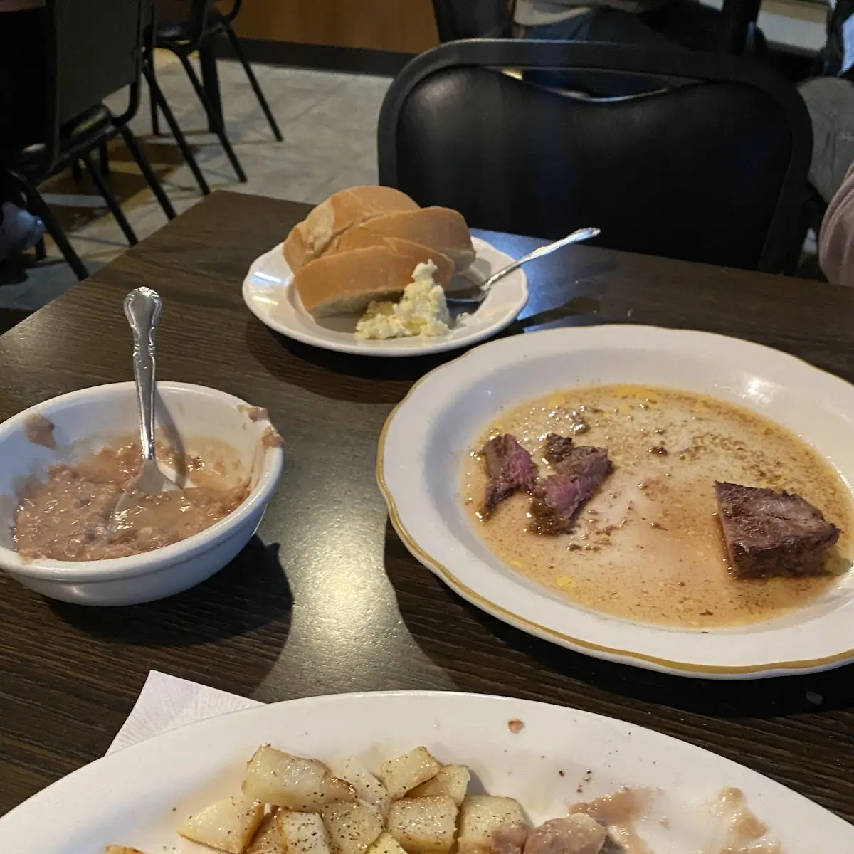 Steak Omelette Beans and Bread