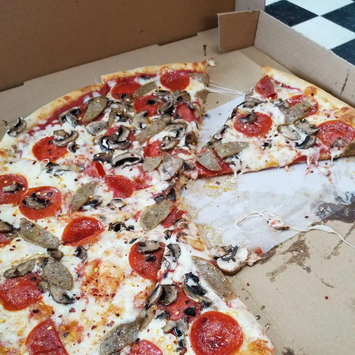 Mushroom Pepperoni Sausage Pizza