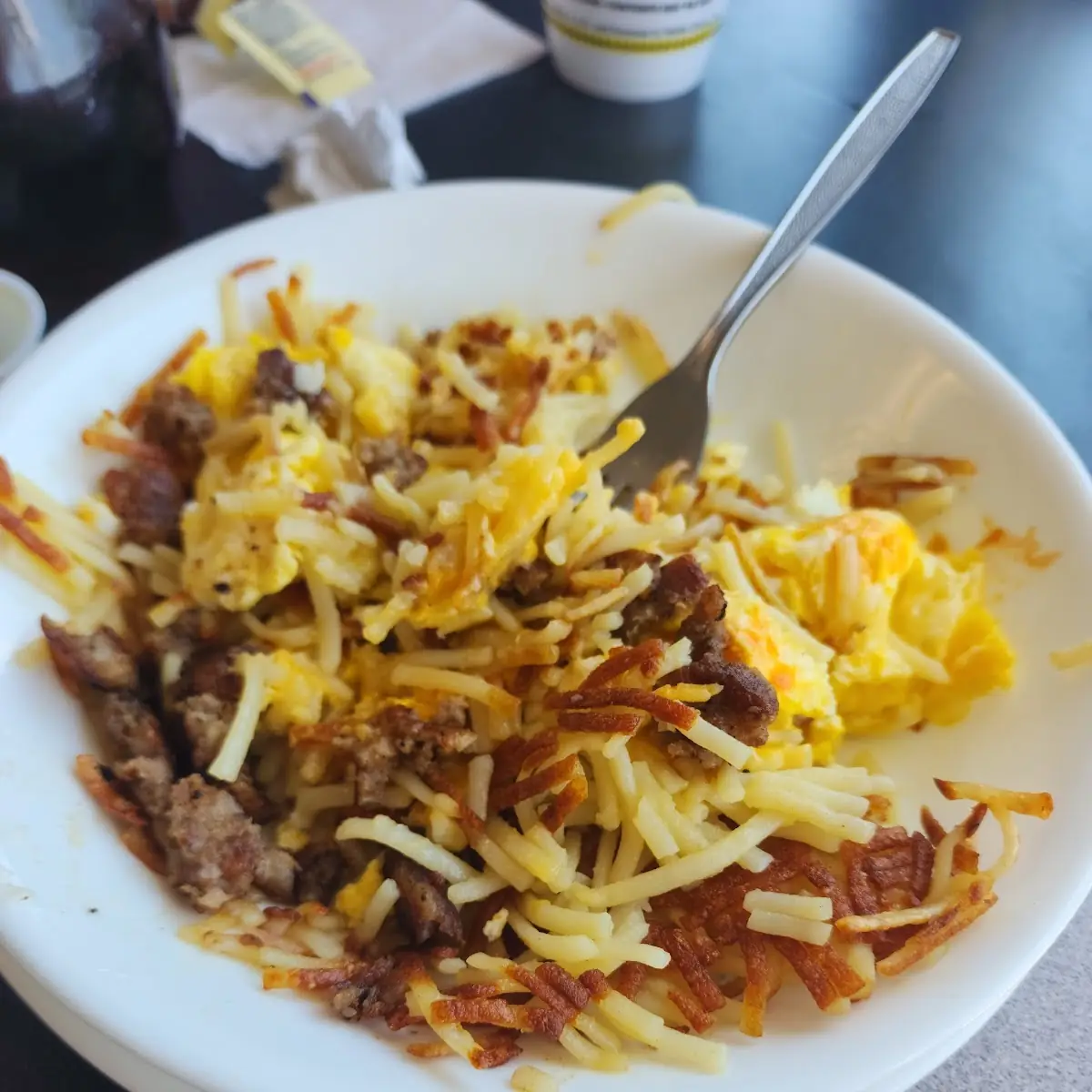Sausage Egg & Cheese Hashbrown Bowl