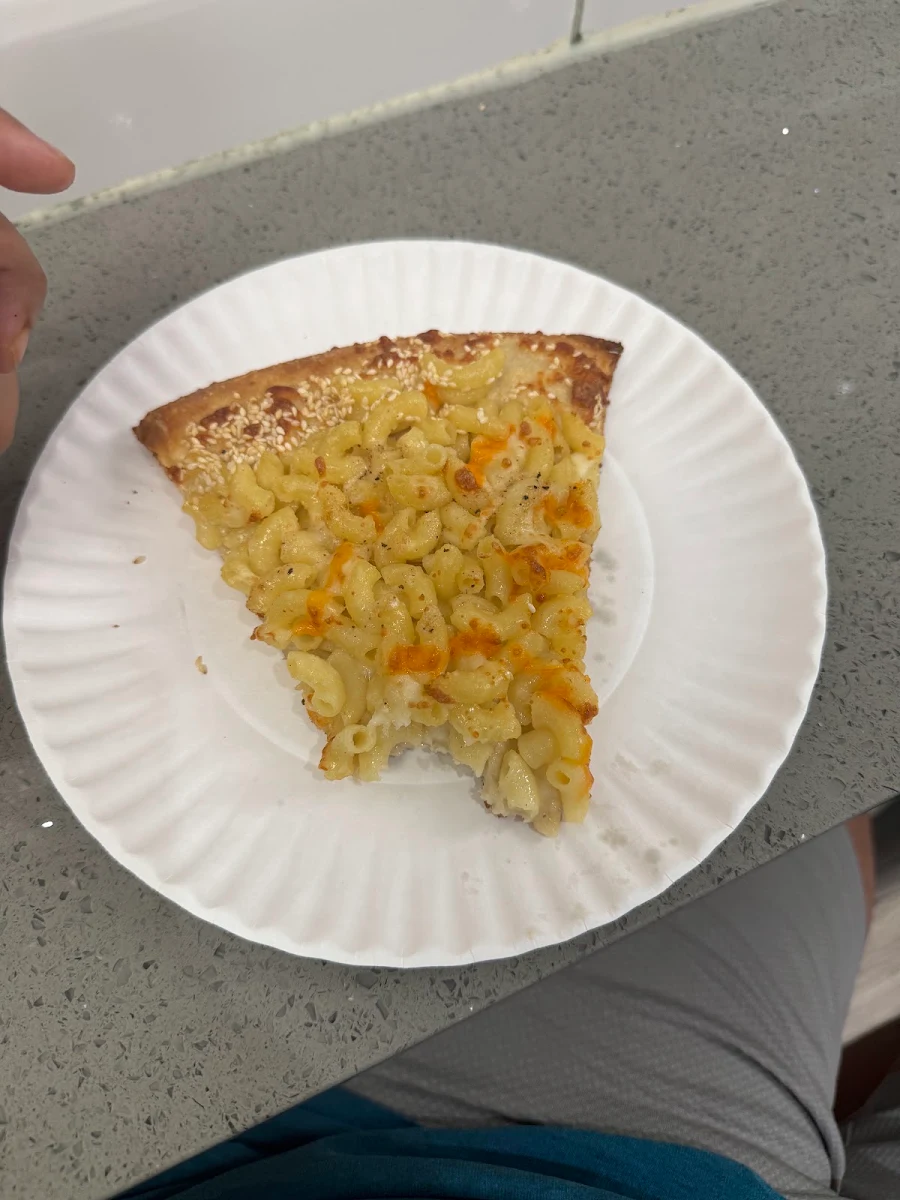 Mac and Cheese Pizza Slice, Megabite Pizza Commercial Drive