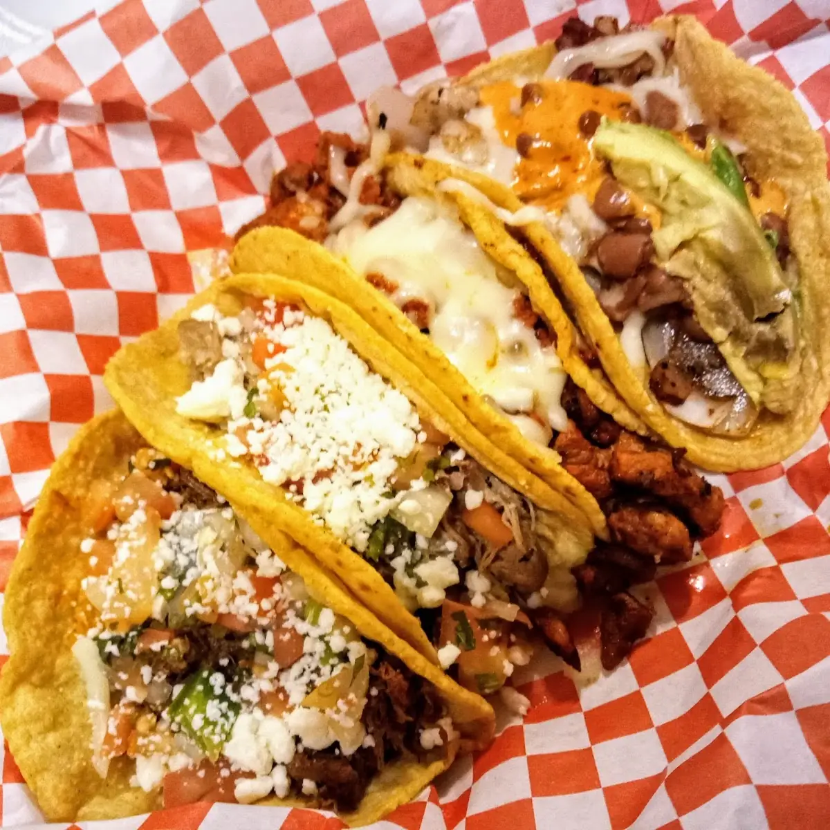 Asada Taco Carnitas Taco Barbacoa Taco & Shrimp Taco