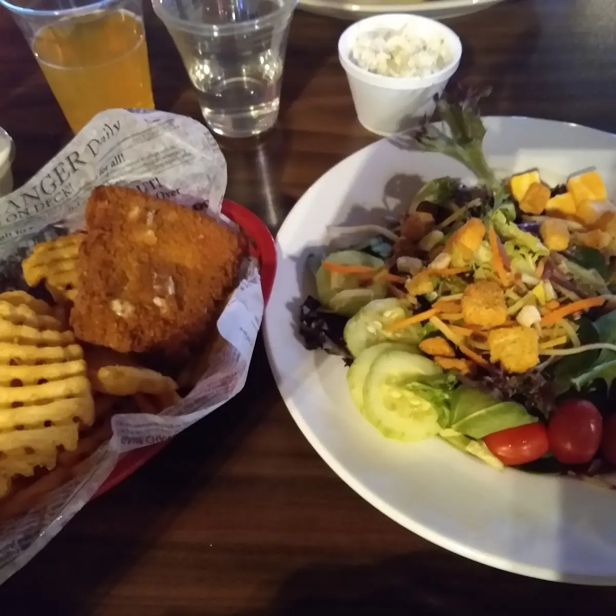 Fish and Chips with a Salad