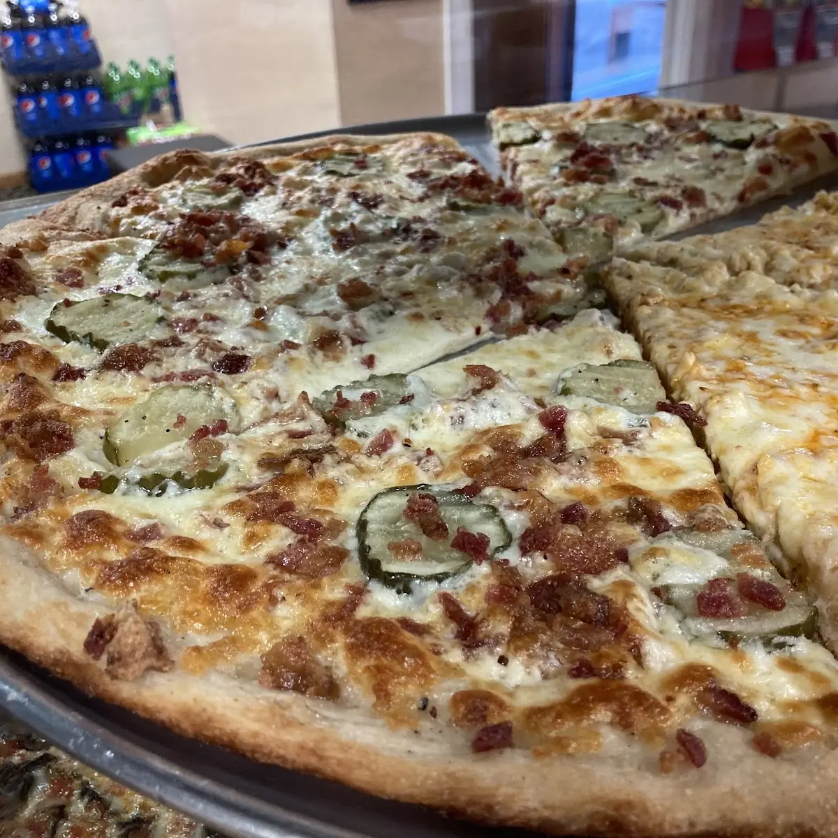White Garlic Bacon and Dill Pickle Pie