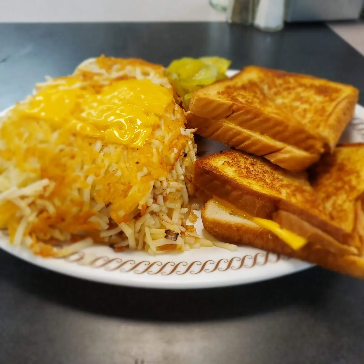 Hash Browns and Grilled Cheese Sandwich