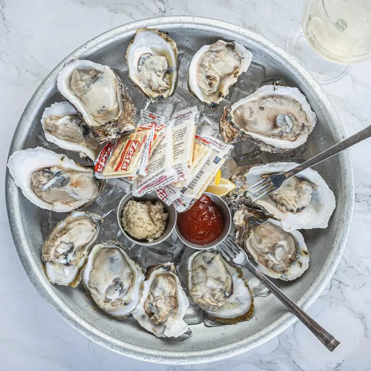 Fresh Oysters with Dipping Sauces
