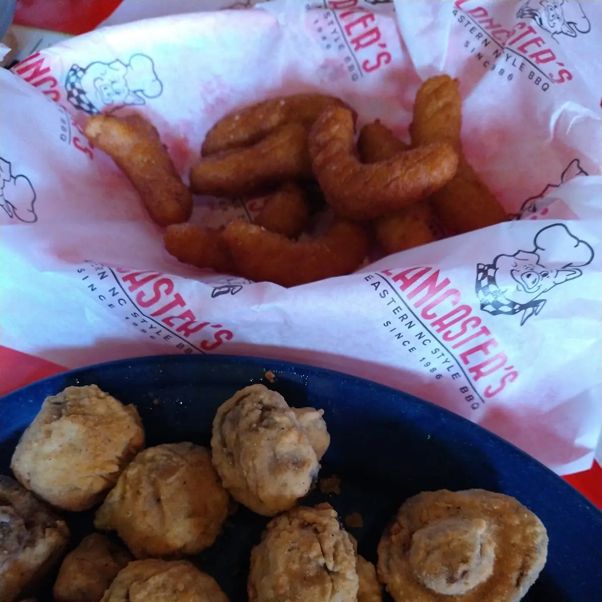 Fried Mushrooms and Hush Puppies